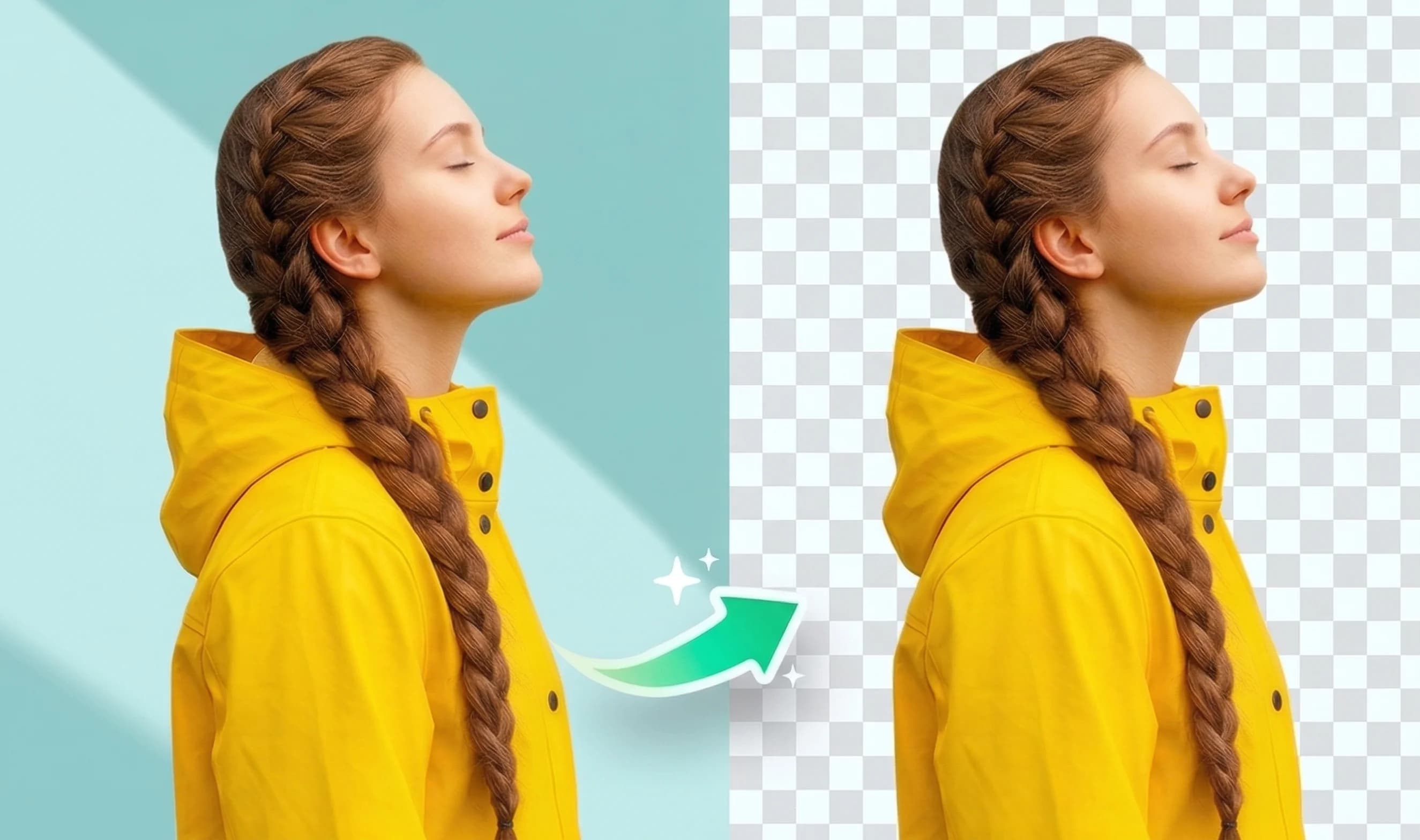 Yapay zeka arka plan kaldırma gösterimi