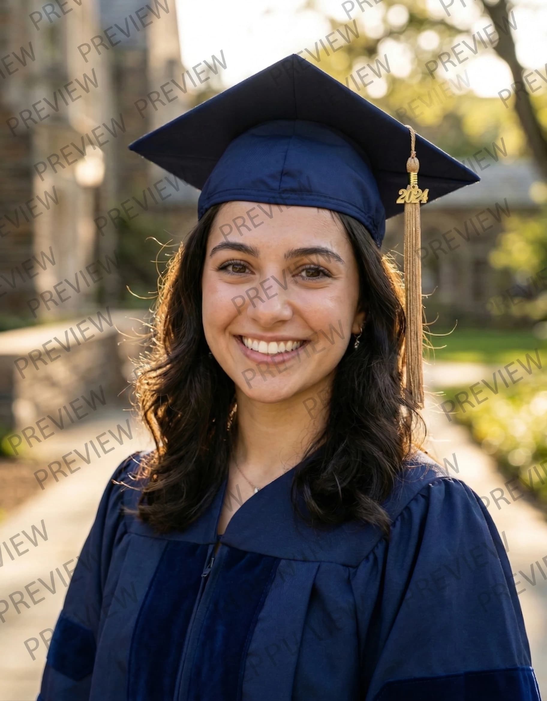 Before cleaning a graduation portrait preview