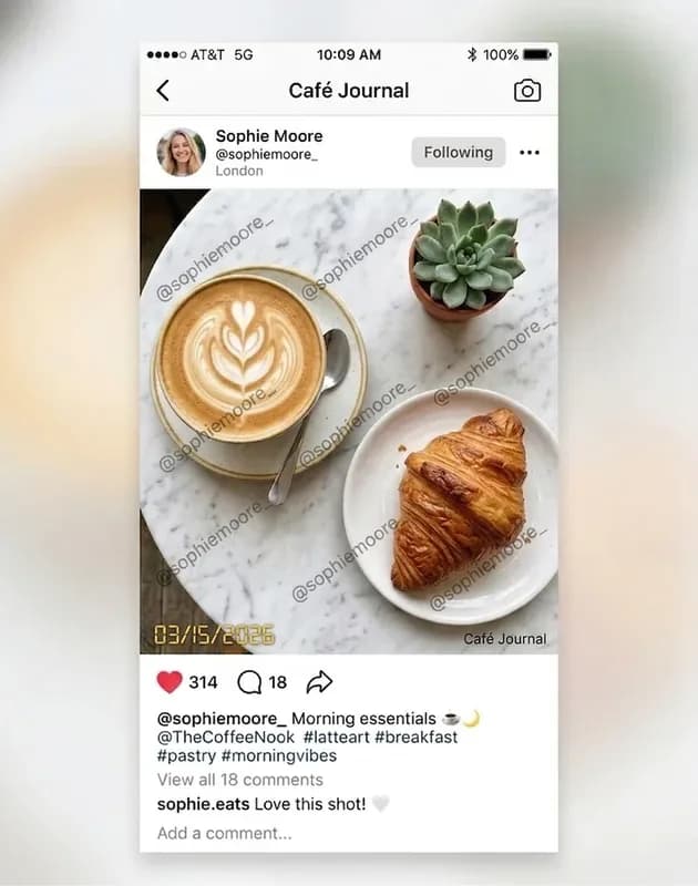 Скриншот с именем пользователя и угловой меткой